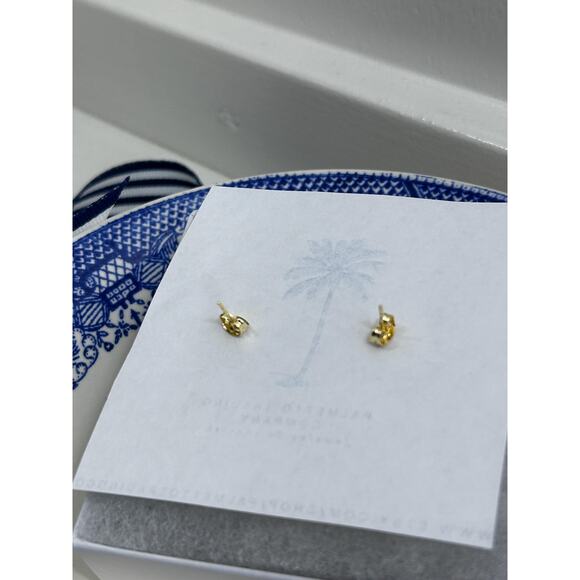 Chinoiserie Blue White Gold Earrings from Broken Fine China Weddings Gift Ribbon - Picture 7 of 8